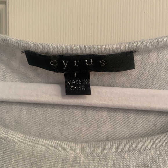 Cyrus dolman sleeve grey sweater. small silver tone button detail at the wrist - Picture 2 of 3